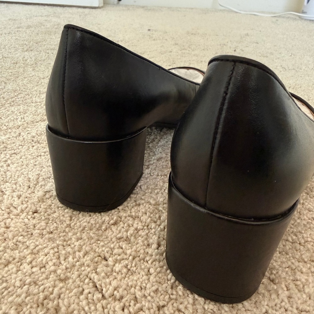 Cole Haan Go-To Shayla Pump Black Leather Block Heel Womens 6.5B Almond Toe - Picture 5 of 7